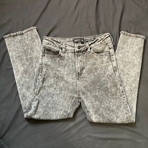 Kendall + Kylie Grey Acid Wash The Icon High Rise Straight Leg Jeans Size 7/28